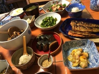 生姜ご飯とイワシ明太  な  定食♫